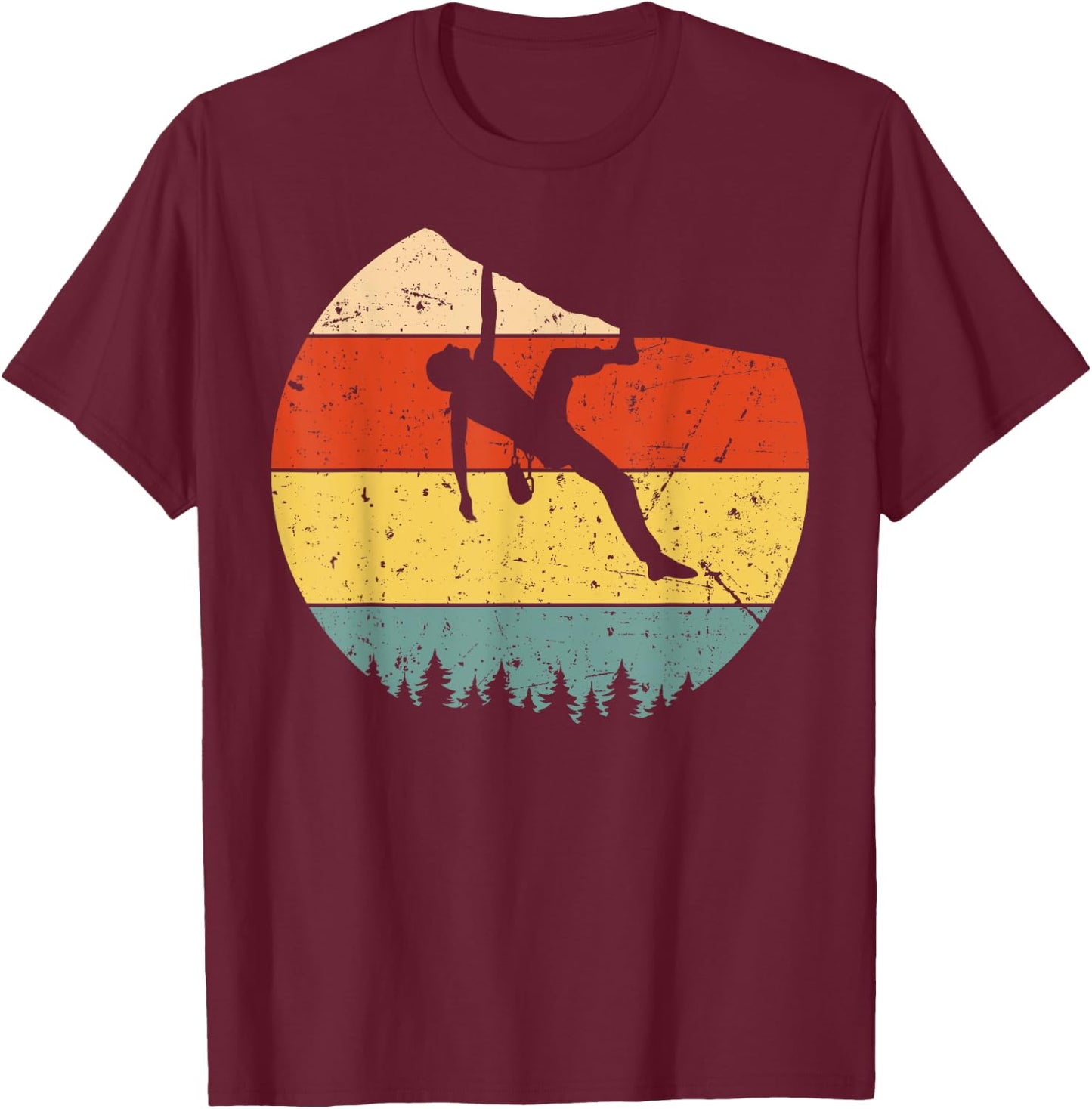 Cool Rock Climbing Women Mountain Climber bouldering T-Shirt - T-Shirt | Maroon