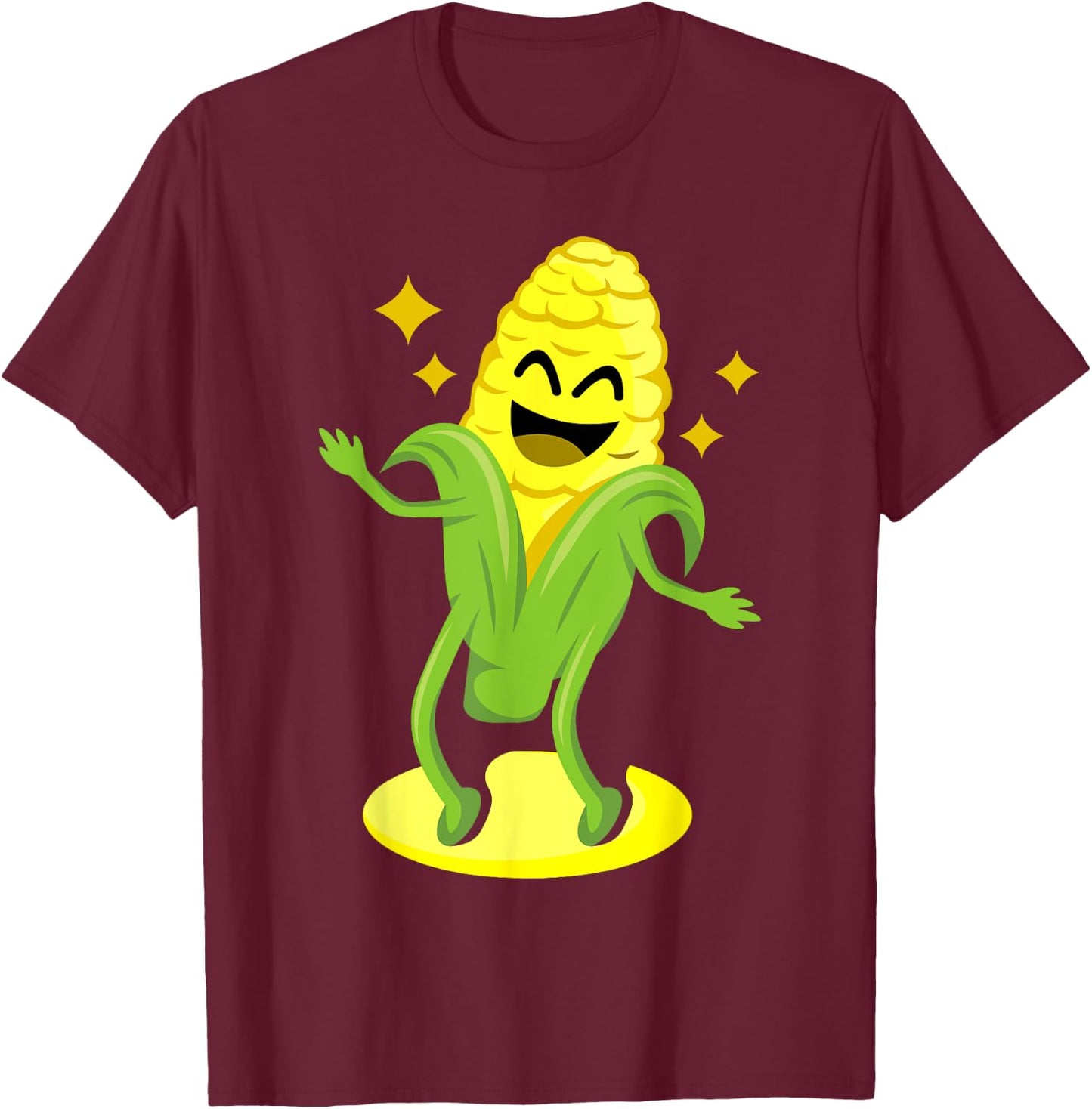 Cool Corn Art Men Women Farmer Dancing Corn On Cob Farming T-Shirt - T-Shirt | Maroon