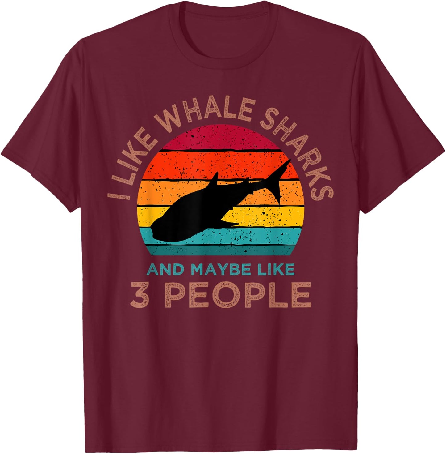 Whale Shark Lover Retro Largest Fish Colossal Sea Animal T-Shirt - T-Shirt | Maroon