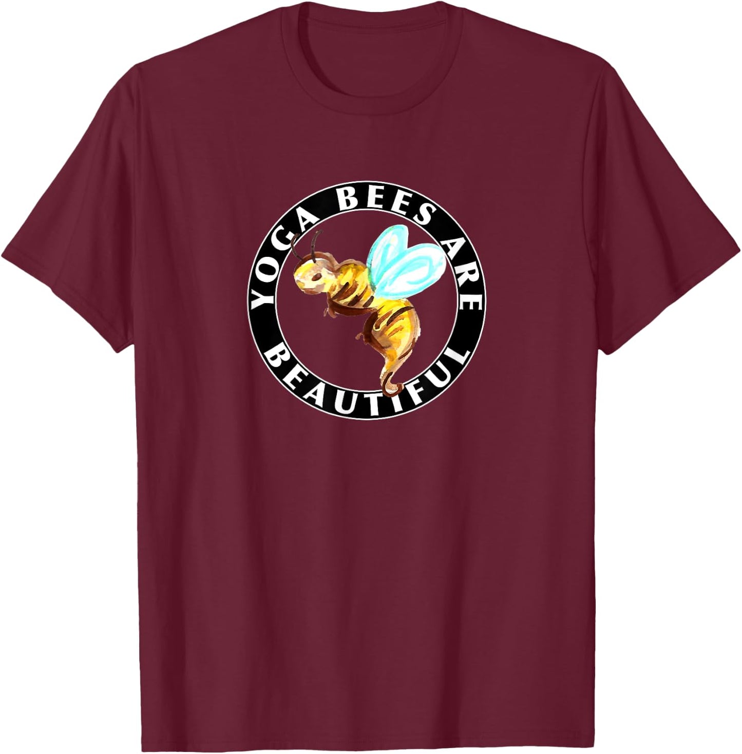 Yoga Bees logo T-Shirt - T-Shirt | Maroon