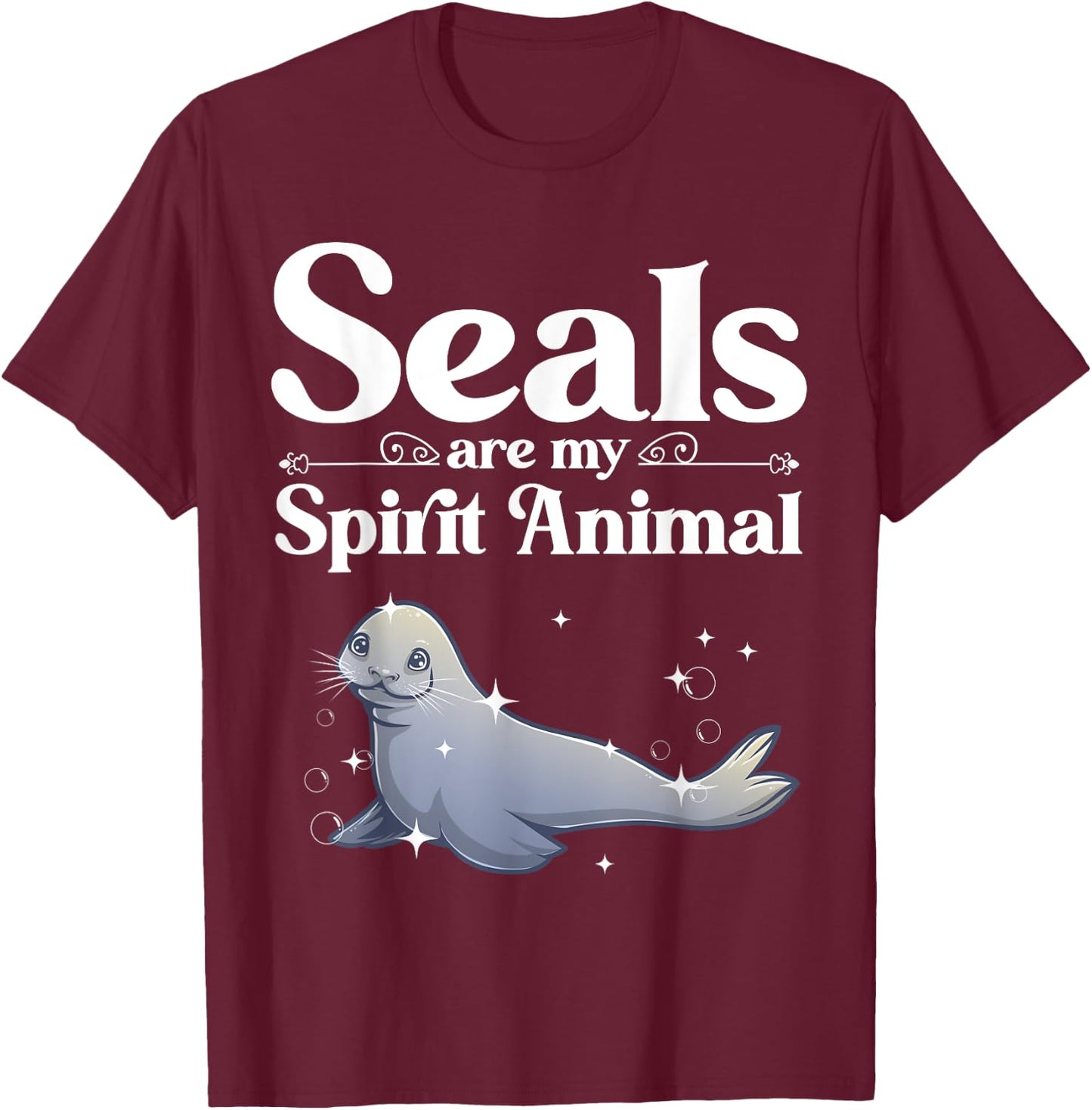 Funny Seal Designs Women Sea Animal Lovers Pinnipeds T-Shirt - T-Shirt | Maroon