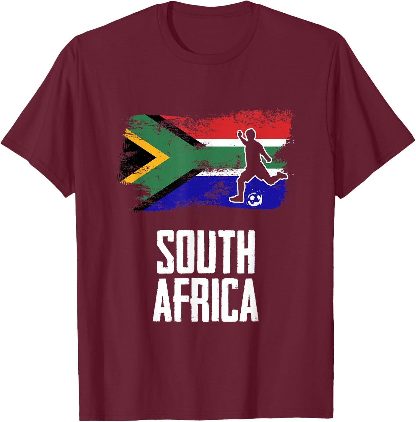South Africa Flag Jersey South African Soccer Team T-Shirt - T-Shirt | Maroon