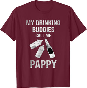 Grandpa of Twins Beer Pappy Twin Drinking Buddies T-Shirt - T-Shirt | Maroon