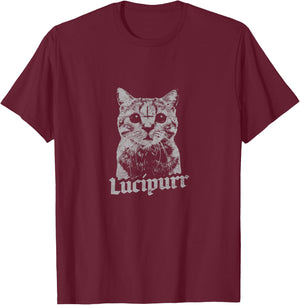 Lucifer Occult Satanic Cat Lucipurr Antichrist Baphomet 666 Men Women T-Shirt - T-Shirt | Maroon