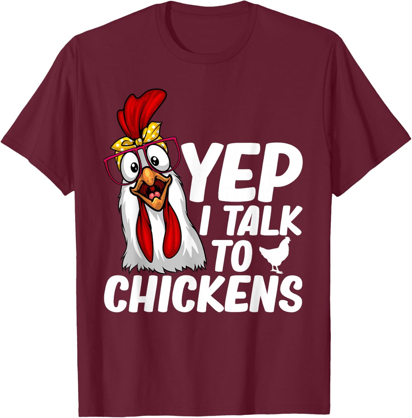 Cute Chicken Art Women Kids Chicken Farmer Lovers T-Shirt - T-Shirt | Maroon