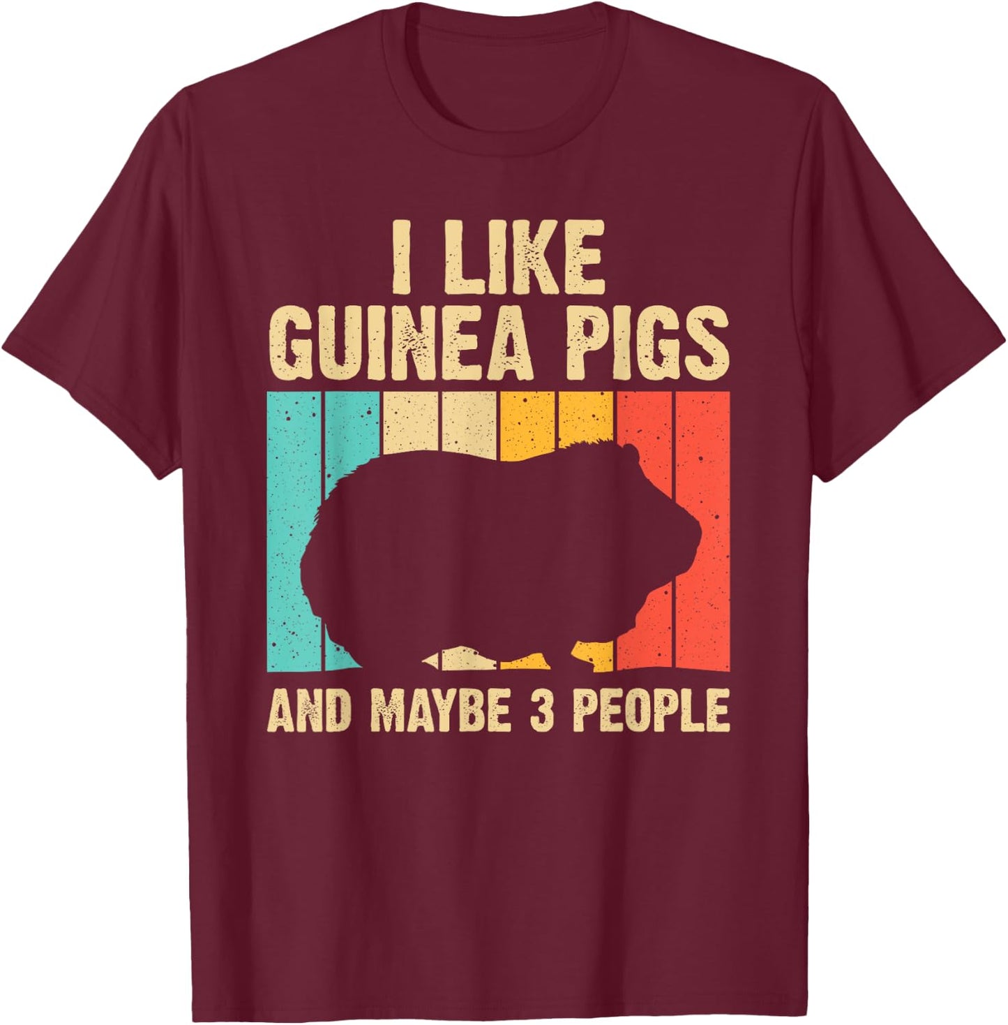 Funny Guinea Pig Design Women Kids Guinea Pig Lovers T-Shirt - T-Shirt | Maroon