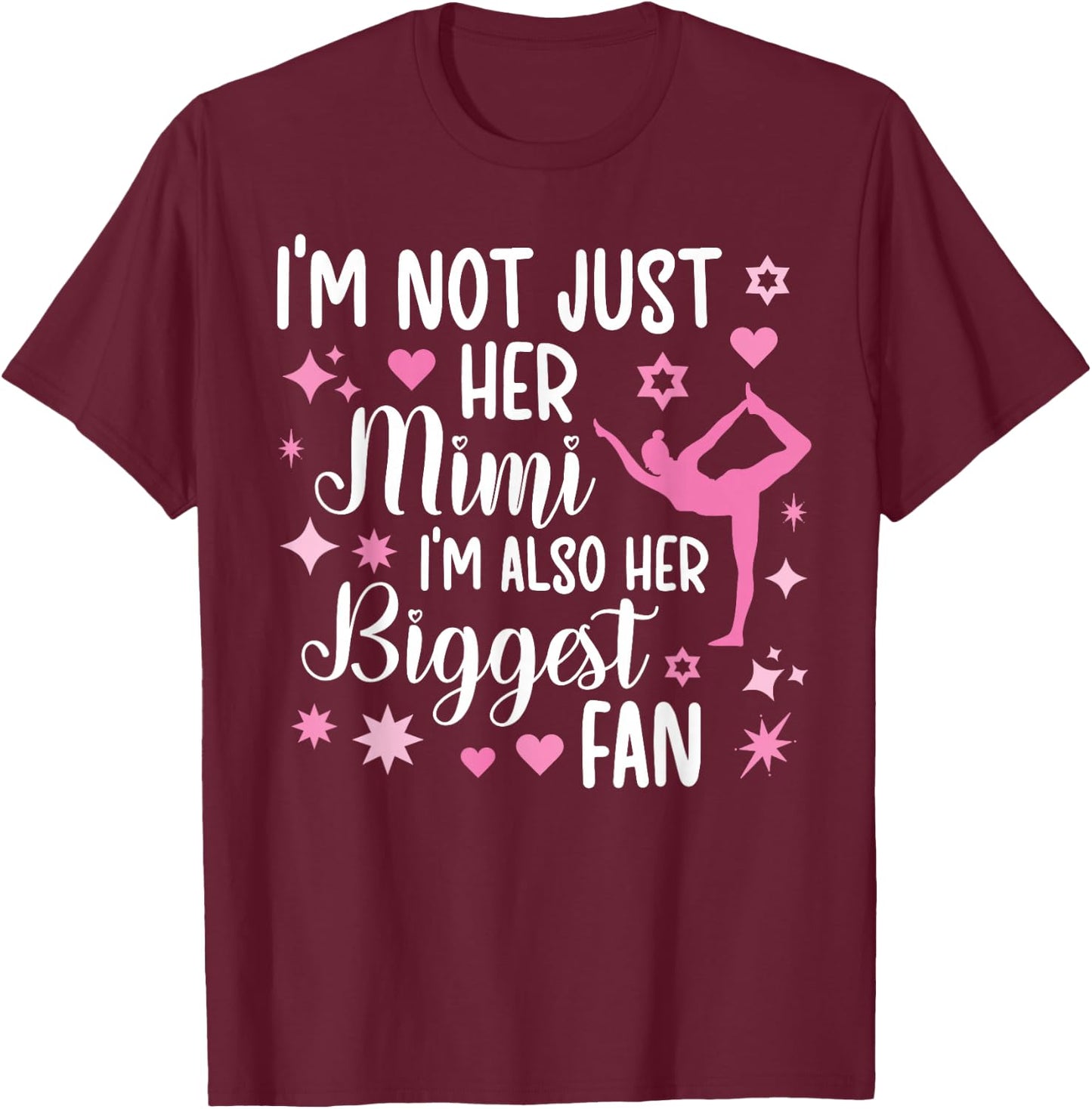 Her Biggest Fan Gymnastics Mimi Of A Gymnast Mimi Grandma T-Shirt - T-Shirt | Maroon