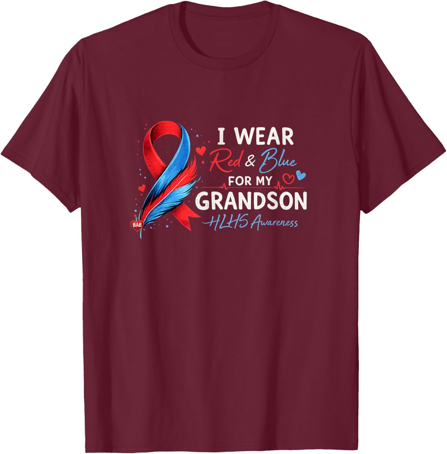 Red & Blue Grandson T-Shirt - T-Shirt | Maroon