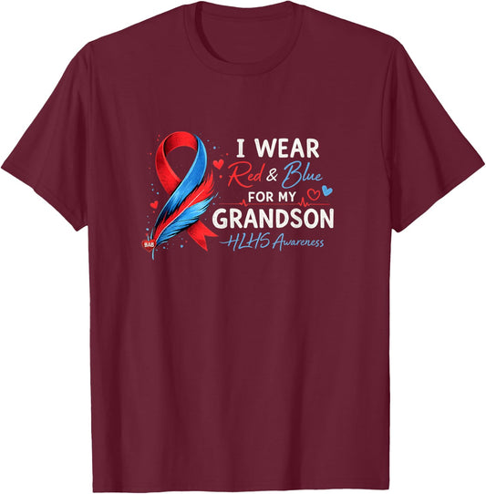 Red & Blue Grandson T-Shirt - T-Shirt | Maroon