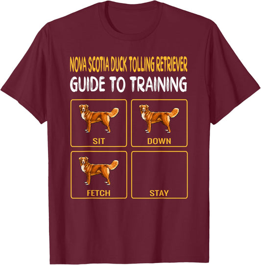 Duck Tolling Retrievers Guide To Training Dog Obedience Men Women Kids T-Shirt - T-Shirt | Maroon