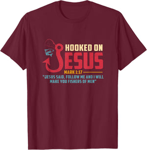 Fisherman Fishing Lover Jesus I Will Make You Fishers Of Men T-Shirt - T-Shirt | Maroon