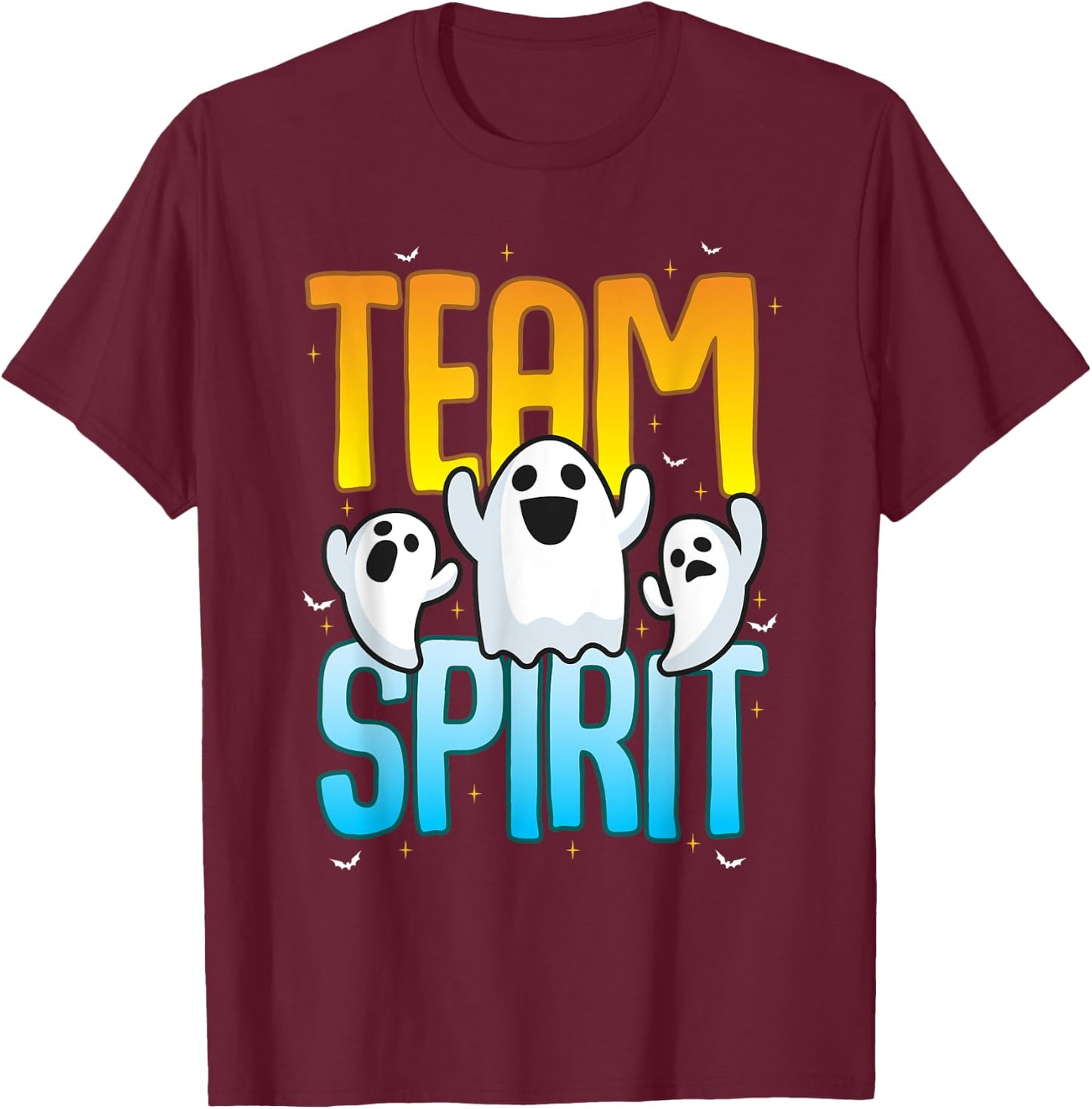 Funny Halloween Team Spirit Ghosts T-Shirt - T-Shirt | Maroon