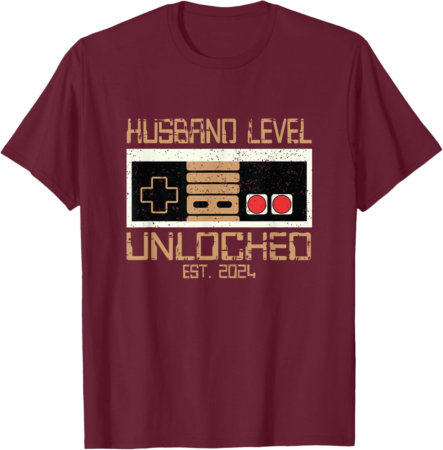 Future Husband Bachelor Gamer Leveling Up To Husband 2024 T-Shirt - T-Shirt | Maroon