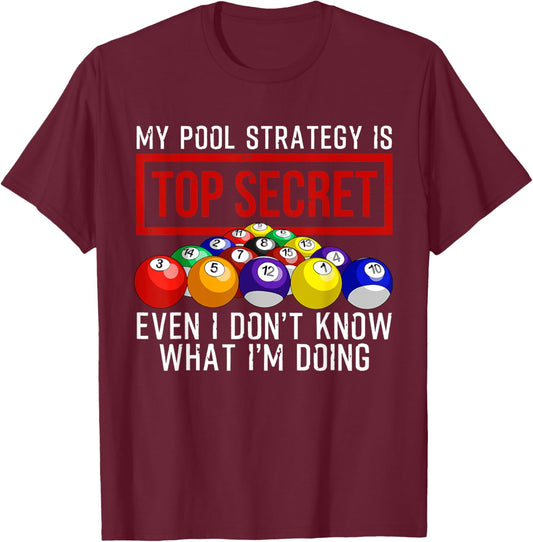 Funny Pool Player Billiards Gift Women Game Play Small T-Shirt - T-Shirt | Maroon