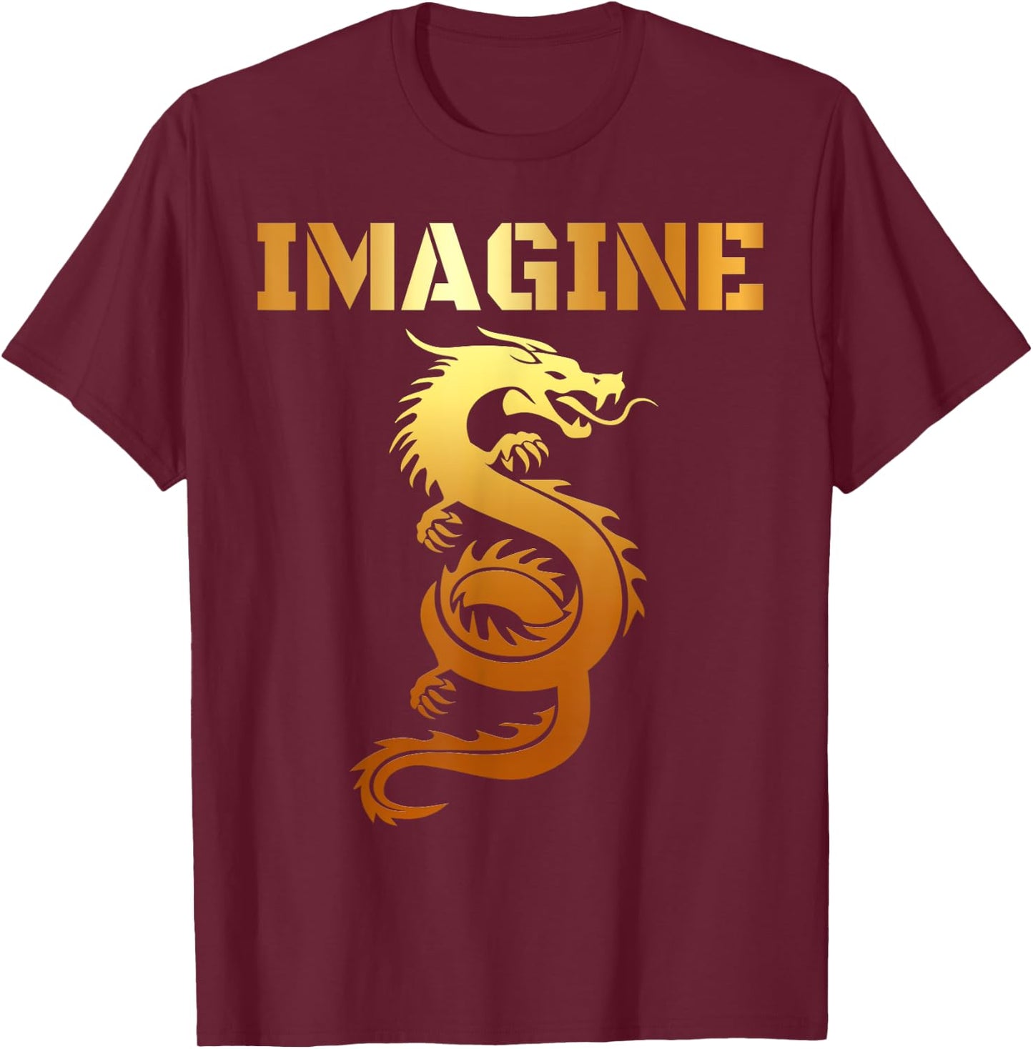 IMAGINE Fantasy Dragon Tatoo for Dragons Lovers T-Shirt - T-Shirt | Maroon