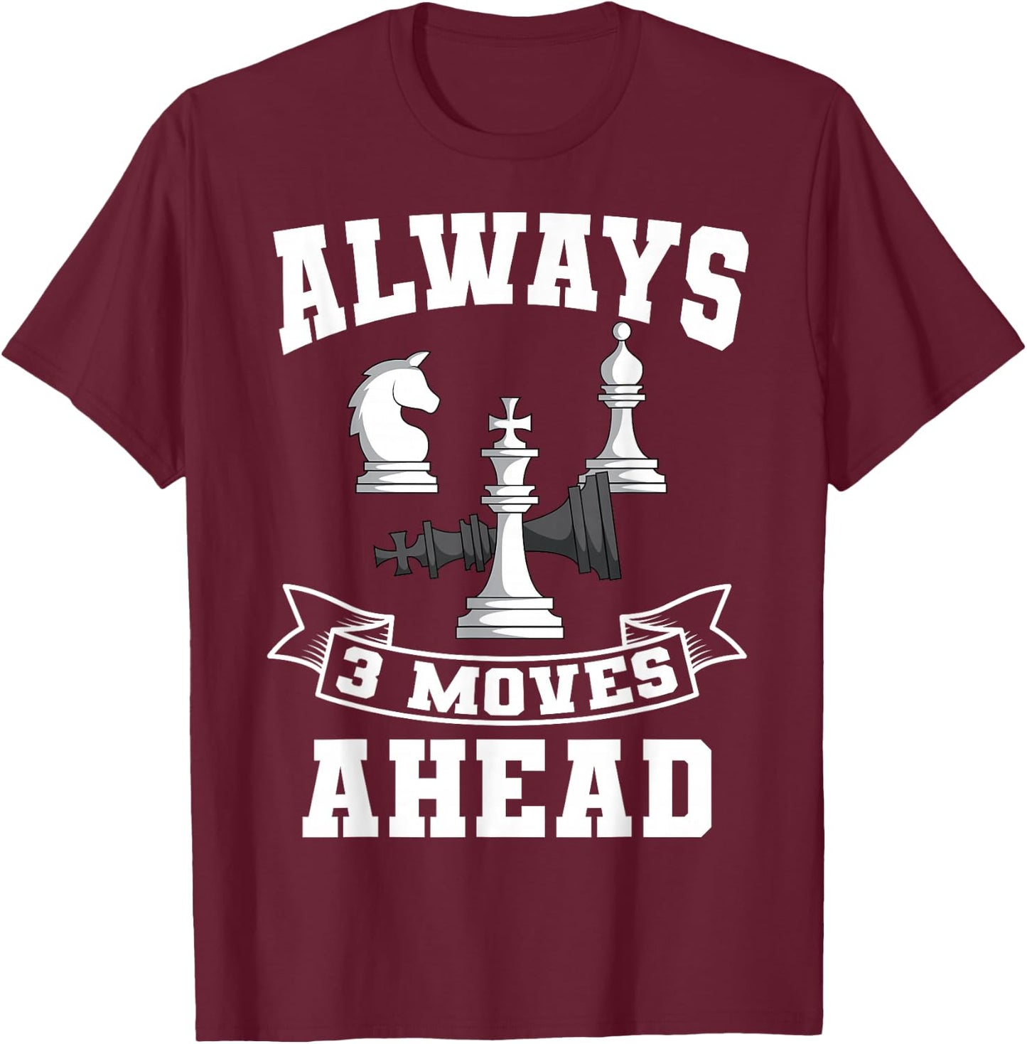 Chess Players Boardgame Checkmate King Rook Bishop T-Shirt - T-Shirt | Maroon