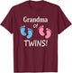 Grandma of Boy and Girl Twins Footprint Design Grandmother T-Shirt - T-Shirt | Maroon