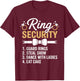 Ring Security Wedding Party Funny Ring Bearer T-Shirt - T-Shirt | Maroon