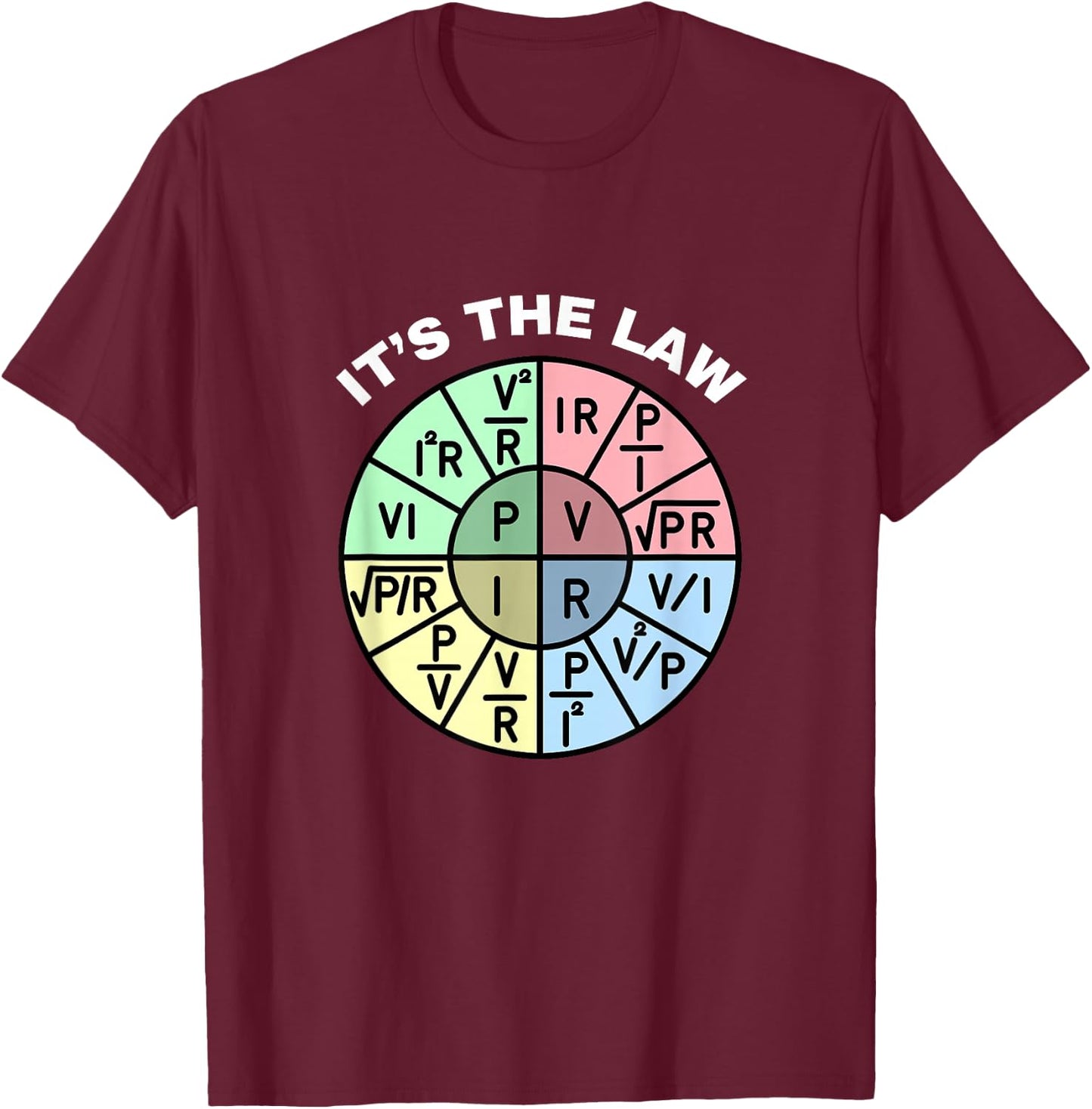 Ohm's Law. It's The Law. T-Shirt - T-Shirt | Maroon
