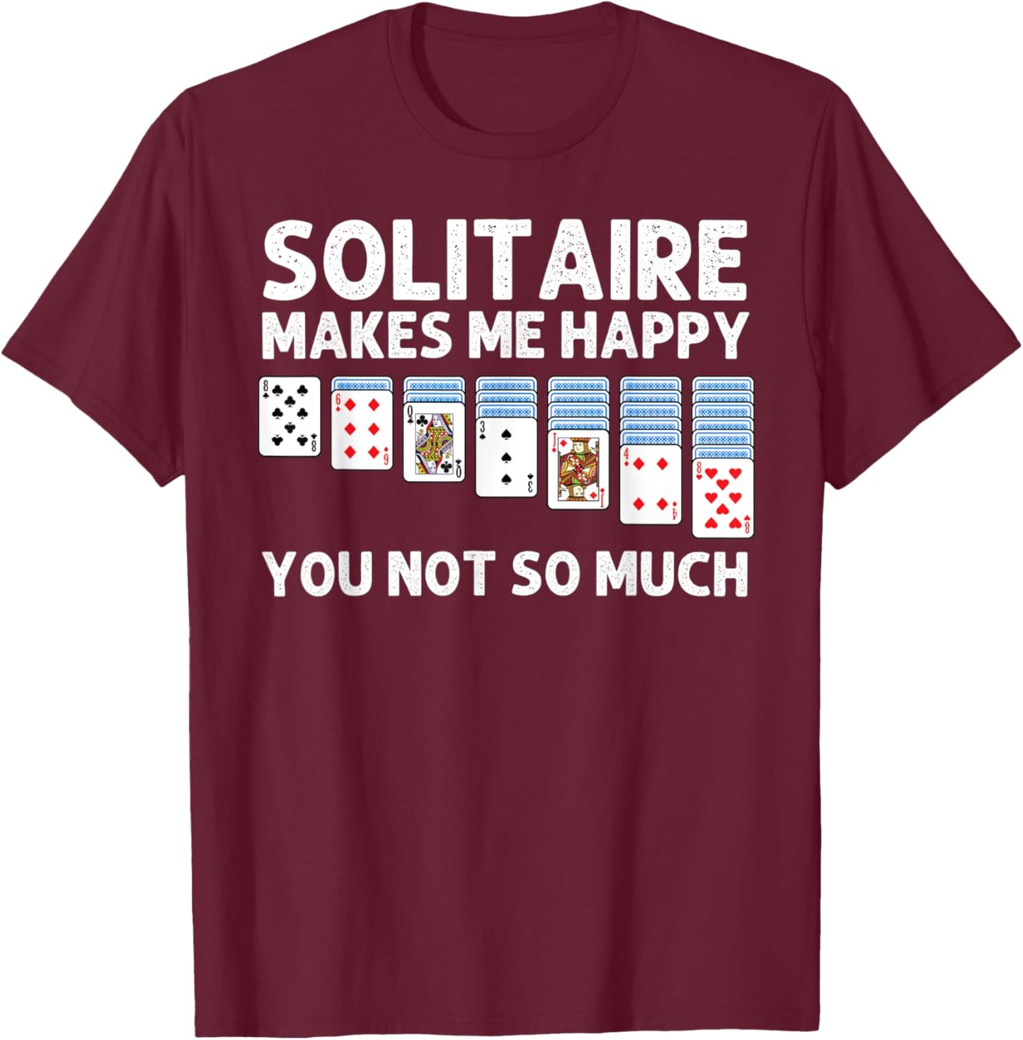 Solitaire Gift Women Card Game Player Solitaire Game T-Shirt - T-Shirt | Maroon