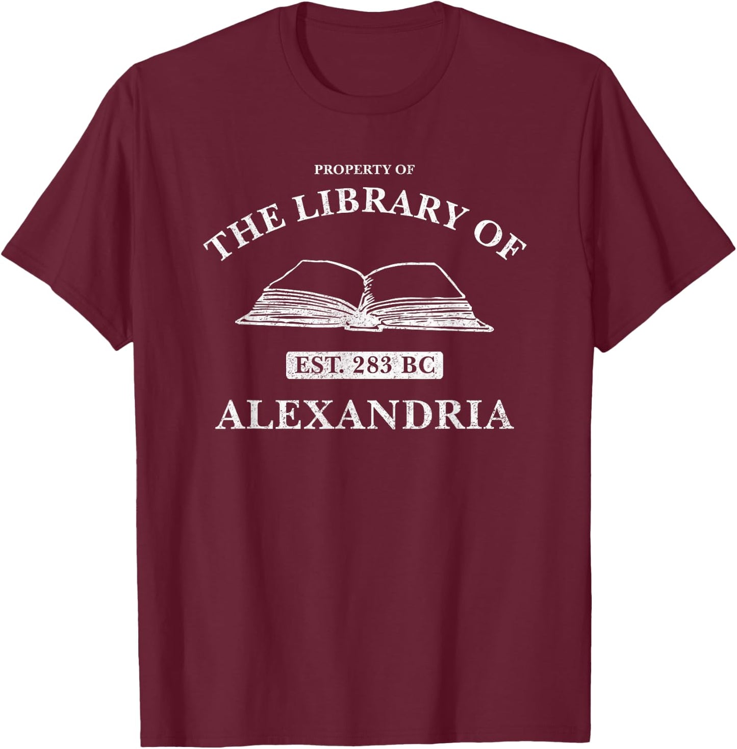 Property the Library of Alexandria T-Shirt - T-Shirt | Maroon