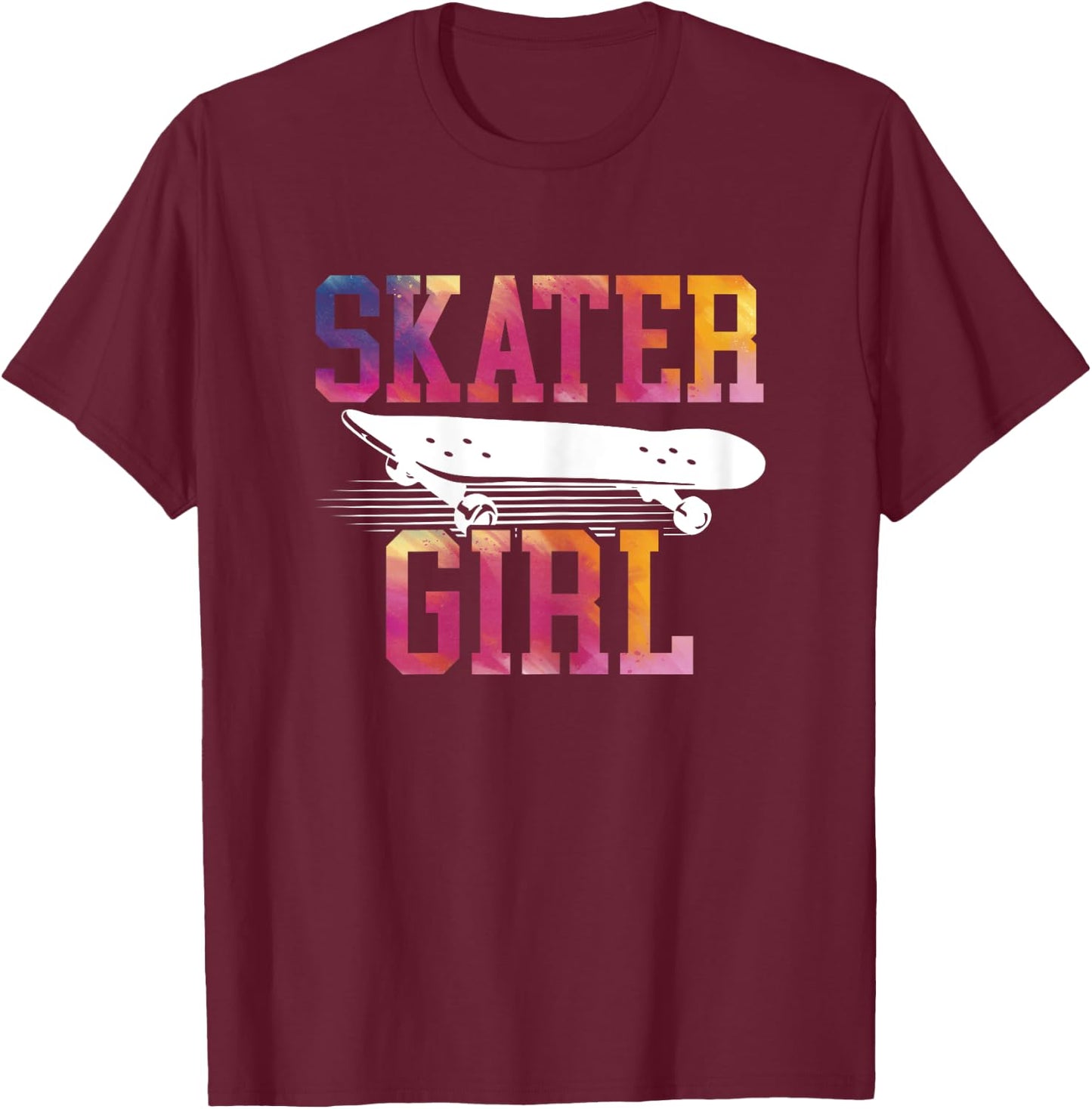 Skater Girl Design Skateboard Skateboarding Skate Vintage T-Shirt - T-Shirt | Maroon