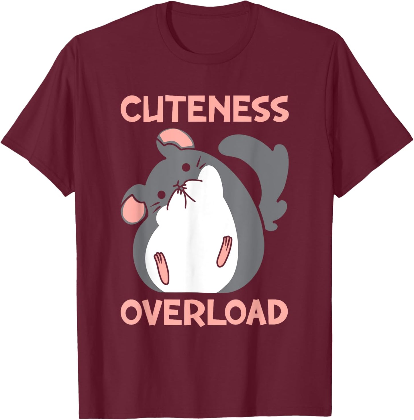 Cuteness Overload | Pet Rodent | Cute Chinchilla Lover T-Shirt - T-Shirt | Maroon