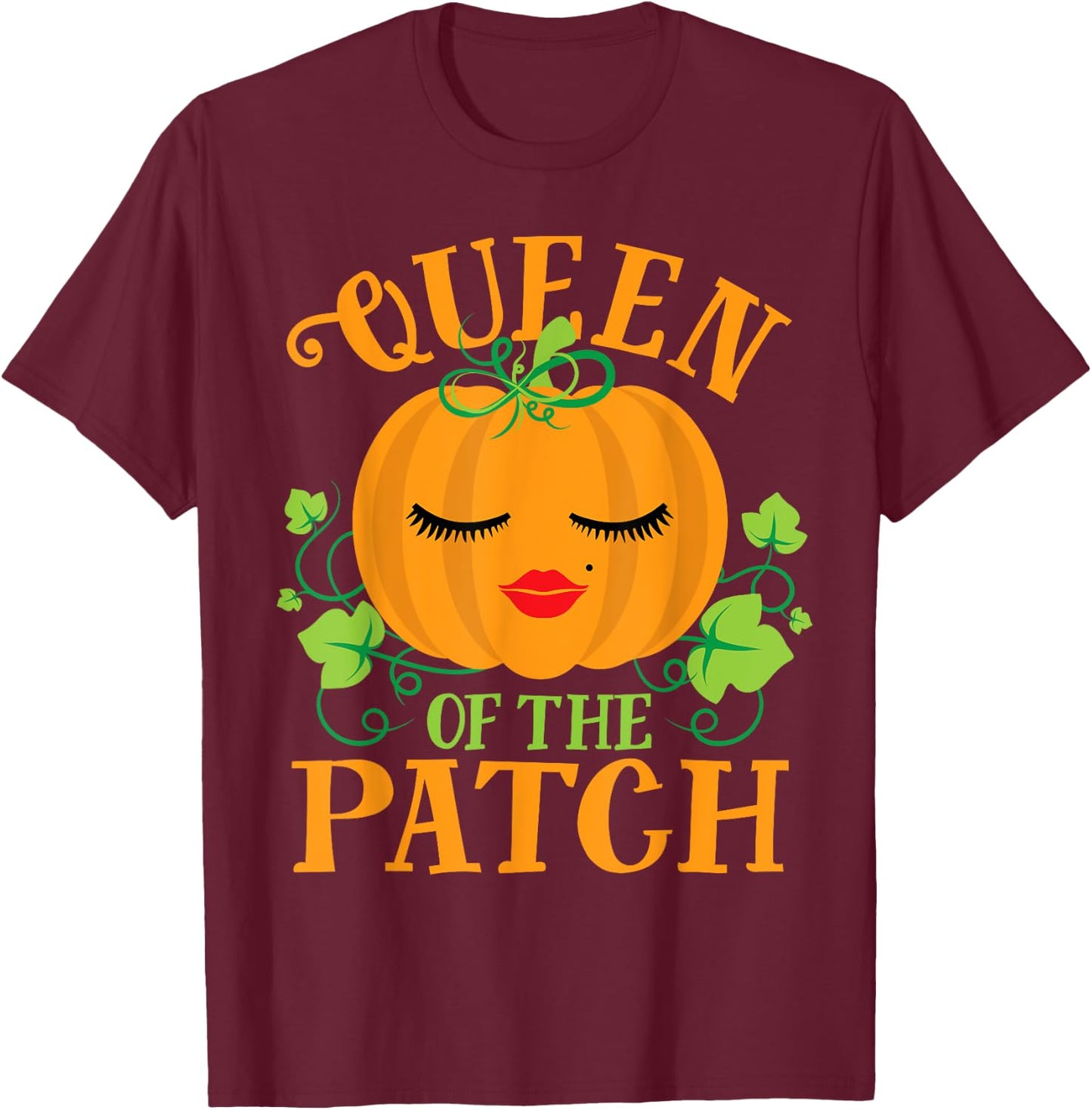 Queen Pumpkin of the Patch Matching Family Halloween T-Shirt - T-Shirt | Maroon