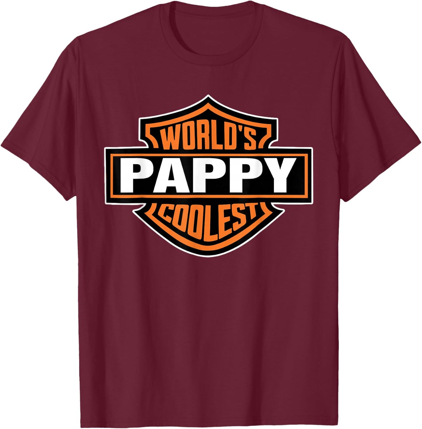 Worlds Coolest Pappy Matching Family Fathers Day T-Shirt - T-Shirt | Maroon
