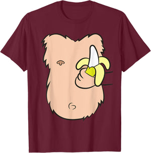 Monkey Costume Ape Gorilla Costume Monkey T-Shirt - T-Shirt | Maroon