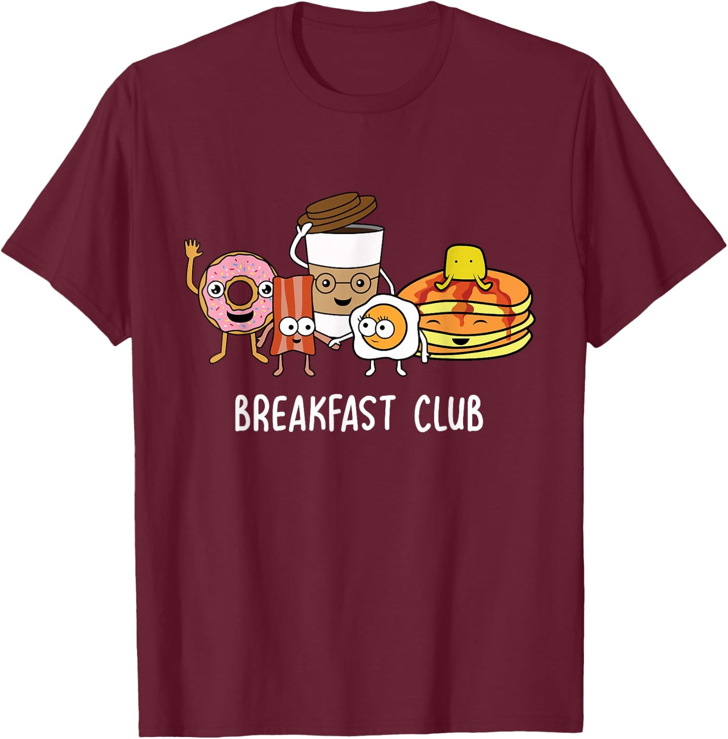 Breakfast Club Cute Kawaii Bfast Club Parody Funny Food Pun T-Shirt - T-Shirt | Maroon