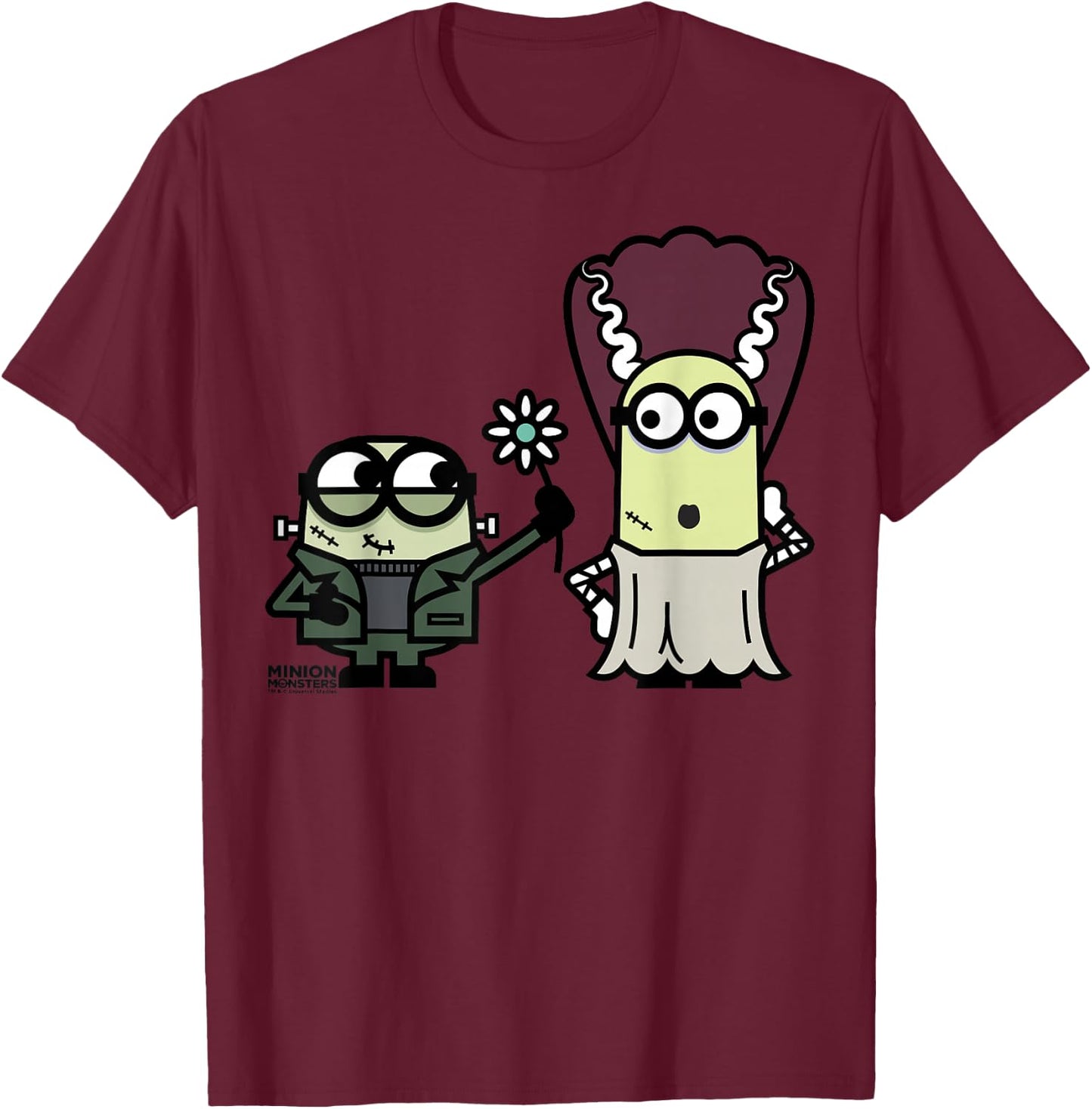 Despicable Me Franken Minions Bride Graphic T-Shirt - T-Shirt | Maroon