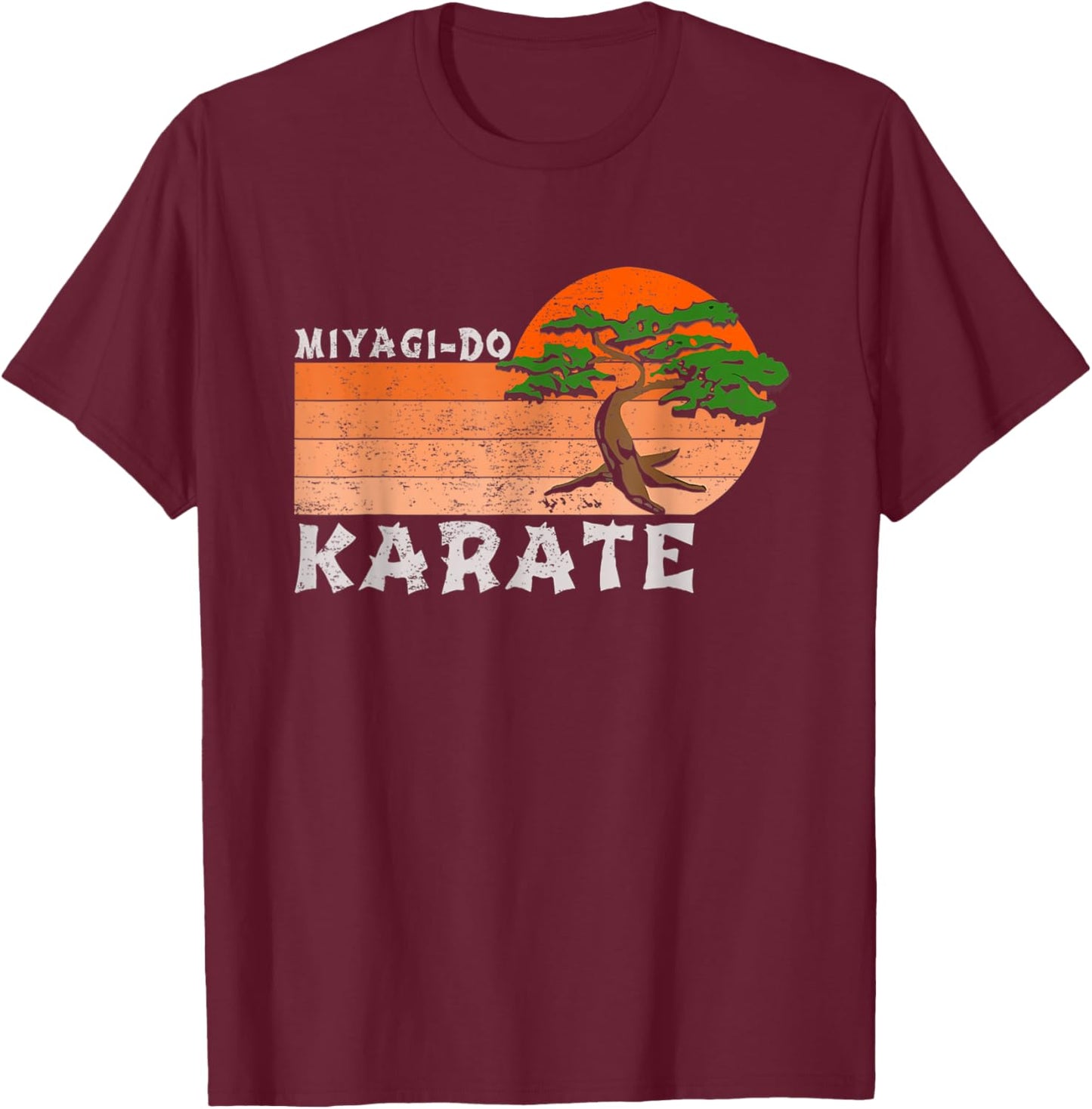 Miyagi-Do Karate Funny Vintage Karate Bonsai Tree T-Shirt - T-Shirt | Maroon
