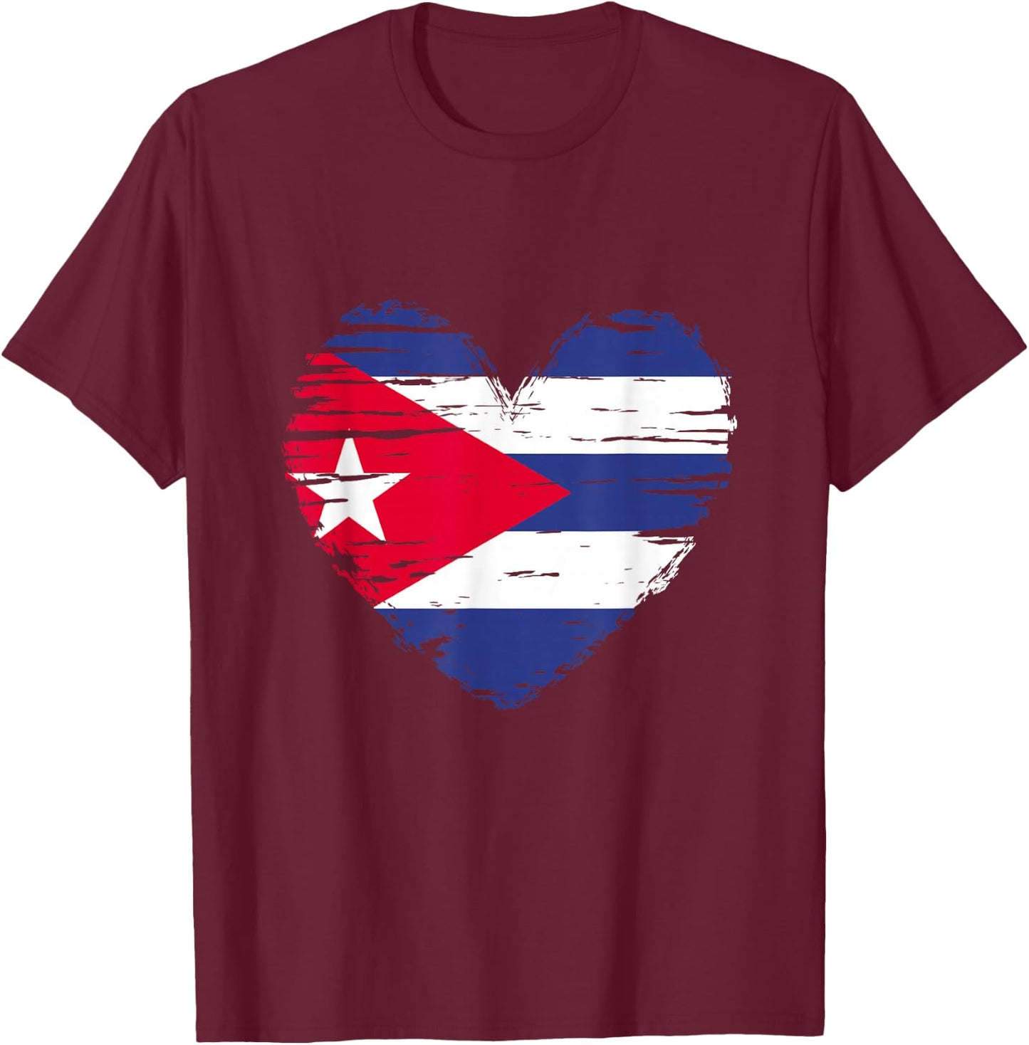 Cuba Heart Cuban Flag Cuban Pride T-Shirt - T-Shirt | Maroon