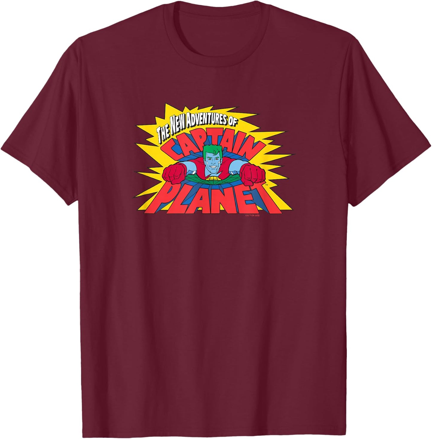 Captain Planet New Adventures logo T-Shirt - T-Shirt | Maroon