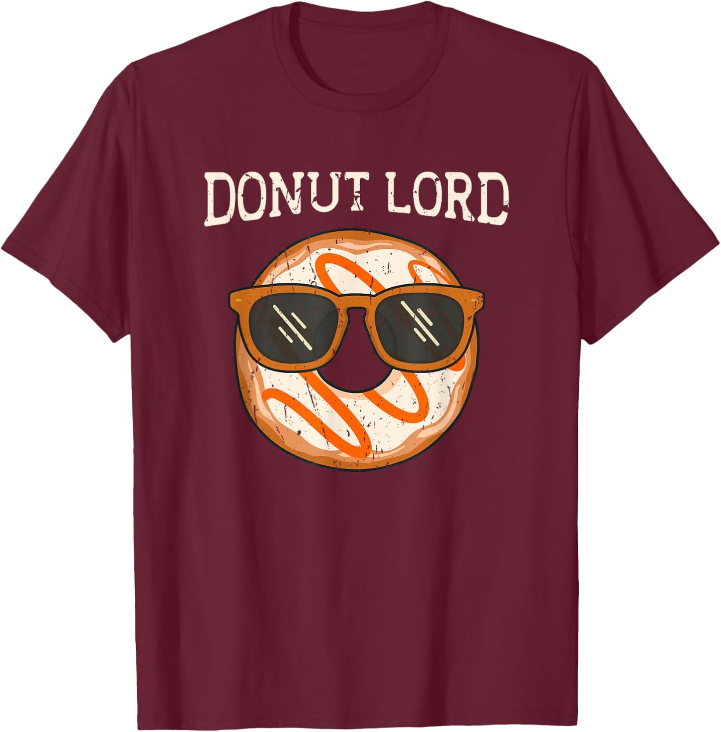 Donut Lord Pretzel Lady - Colorful Baker Donut Lovers T-Shirt - T-Shirt | Maroon