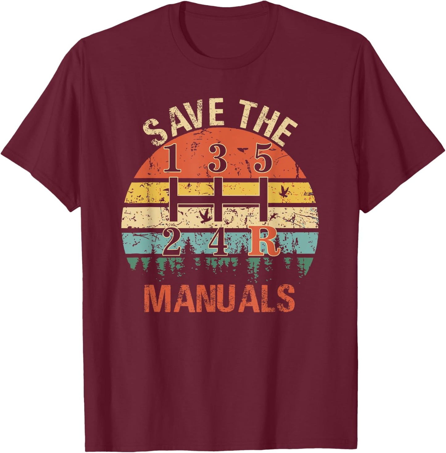 Save The Manuals - Funny 3 Pedals Car Women T-Shirt - T-Shirt | Maroon