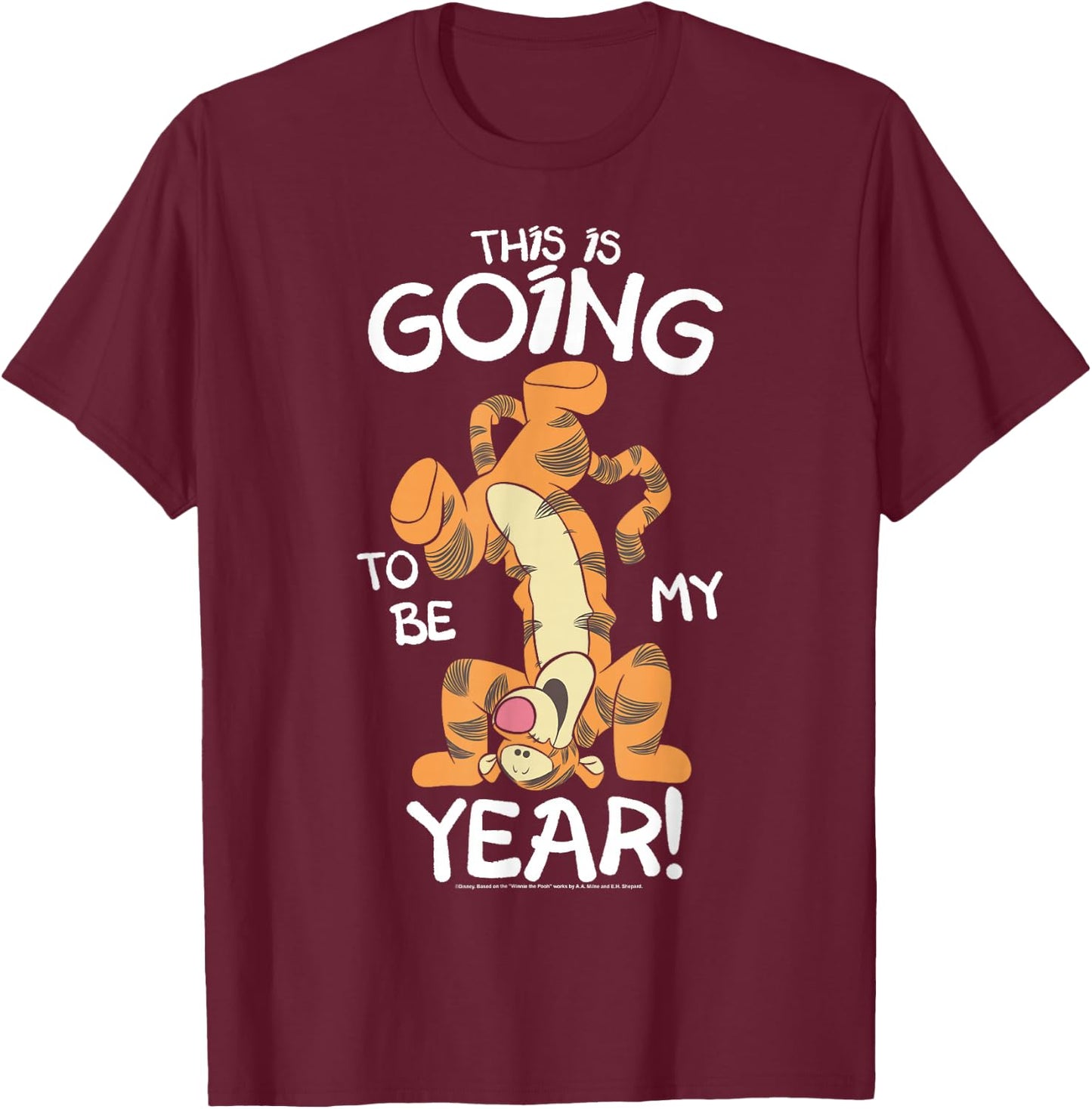 Disney Mickey and Friends Lunar New Year The Year of Tigger T-Shirt - T-Shirt | Maroon
