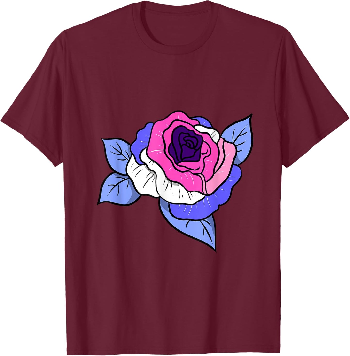 Omnisexual Rose Omnisexual Pride T-Shirt - T-Shirt | Maroon