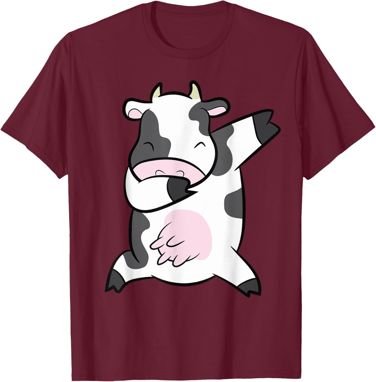 Dabbing Cow Farm Animal Funny Cow T-Shirt - T-Shirt | Maroon