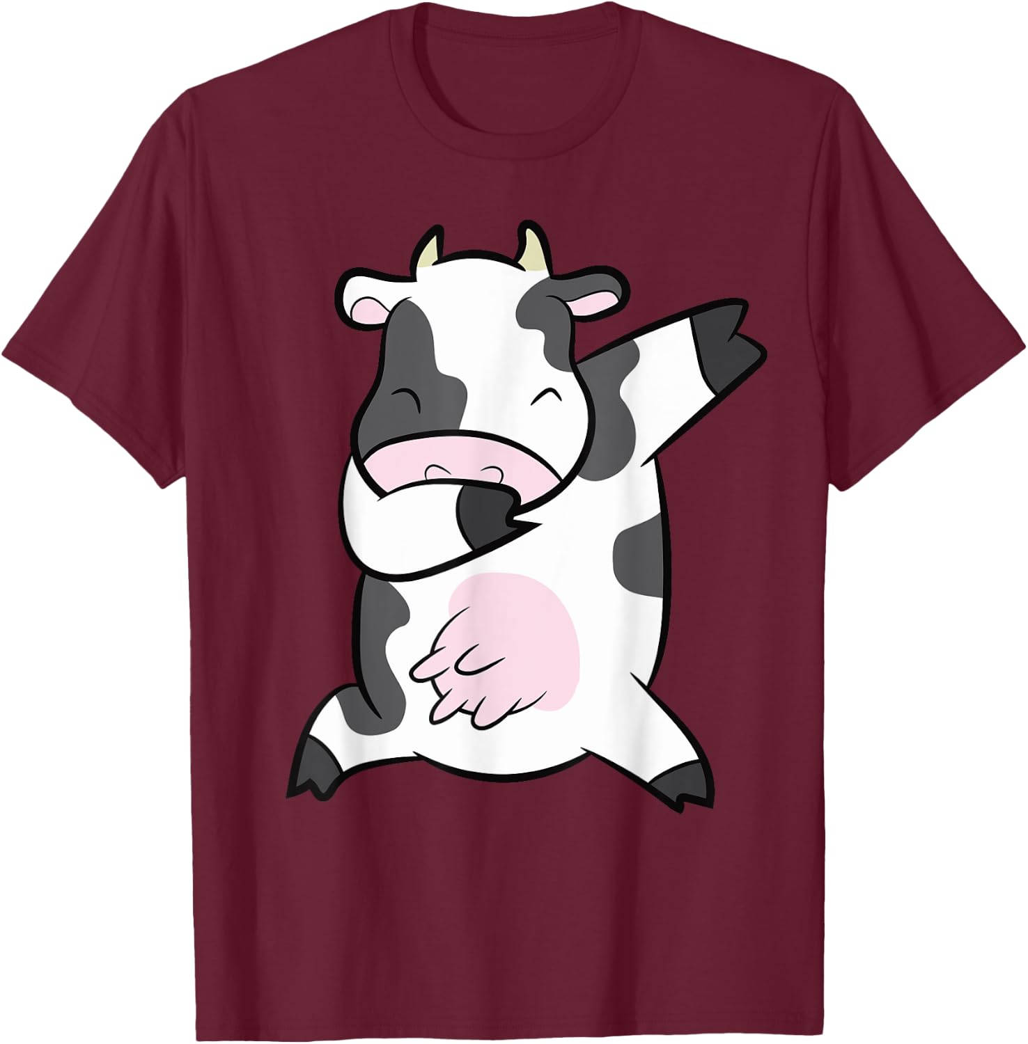 Dabbing Cow Farm Animal Funny Cow T-Shirt - T-Shirt | Maroon
