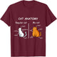 Cat Anatomy Kittlen Lover Funny Science Teacher T-Shirt - T-Shirt | Maroon