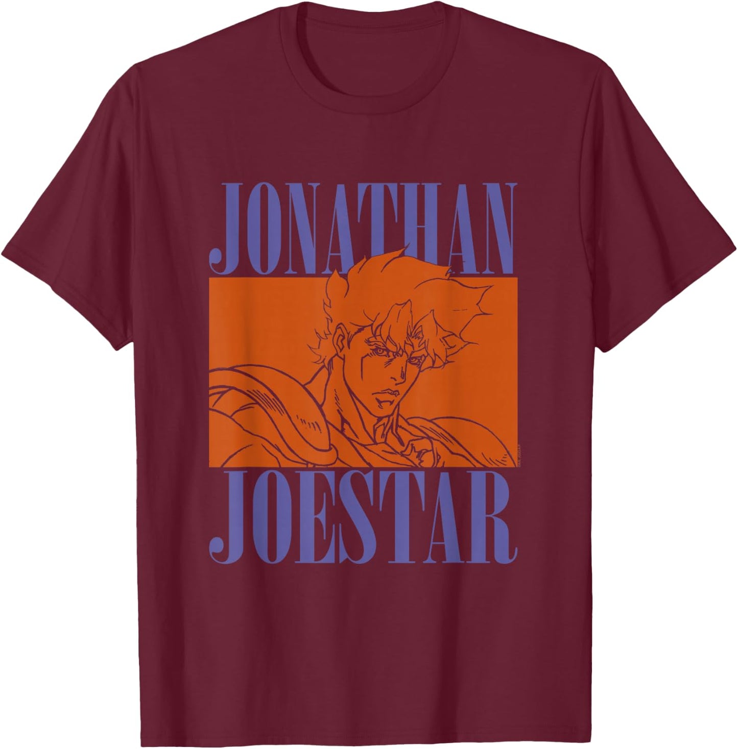 JoJo Part 1 Phantom Blood Jonathan Joestar Orange Stencil T-Shirt - T-Shirt | Maroon