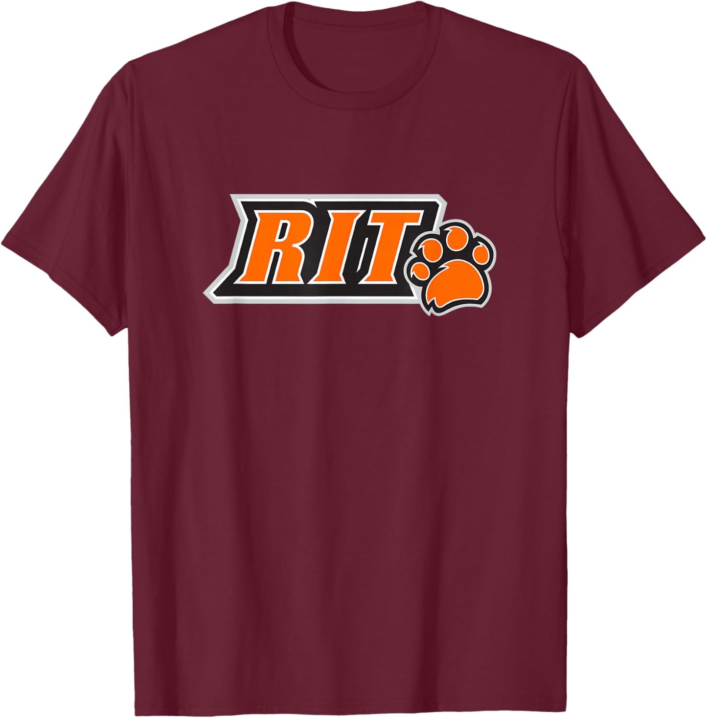 Rochester Institute of Technology -- Steve State RIT Tigers Paw Logo T-Shirt - T-Shirt | Maroon