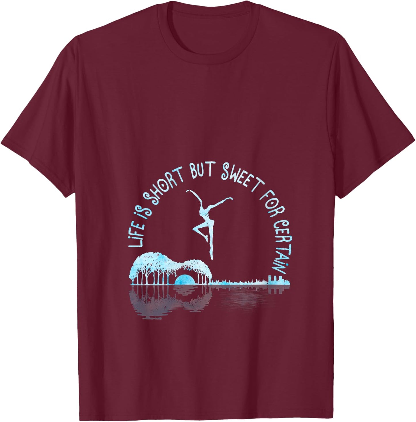 Music Lover Life Is Short But Sweet For Certain Guitar V-Neck T-Shirt - T-Shirt | Maroon