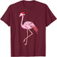 Lighted Flamingo Christmas Tree Lights Xmas Santa Hat Gifts T-Shirt - T-Shirt | Maroon