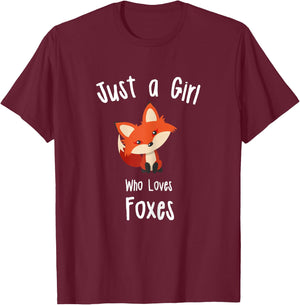 Fox Girl T-Shirt - T-Shirt | Maroon