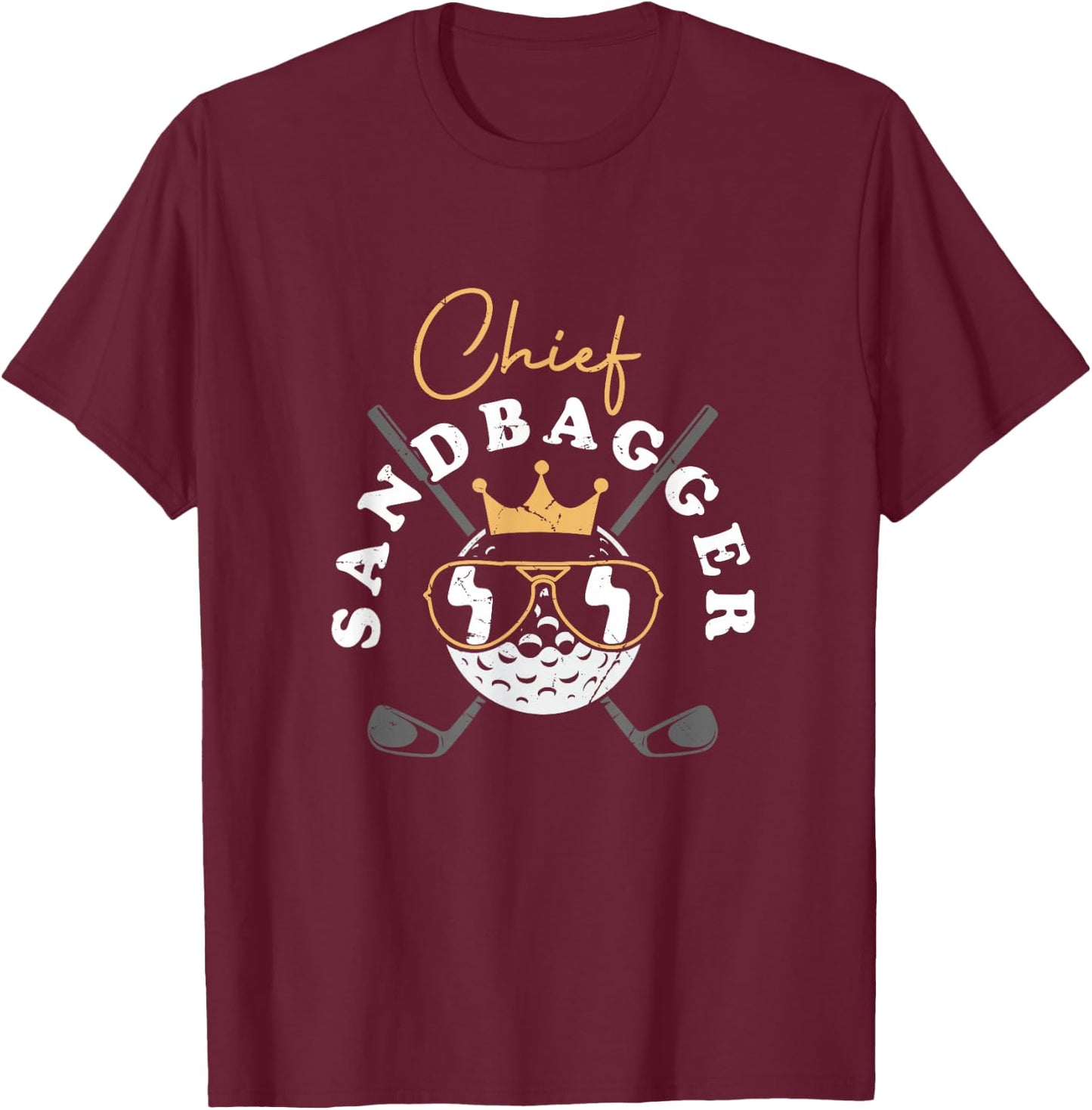Chief Sandbagger Artwork For A Golf Player T-Shirt - T-Shirt | Maroon
