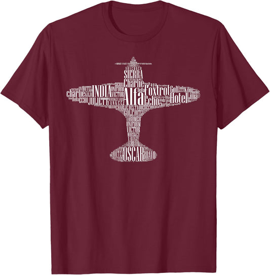 Aviation Phonetic Alphabet - Flying Pilot Airplane Women/Men T-Shirt - T-Shirt | Maroon