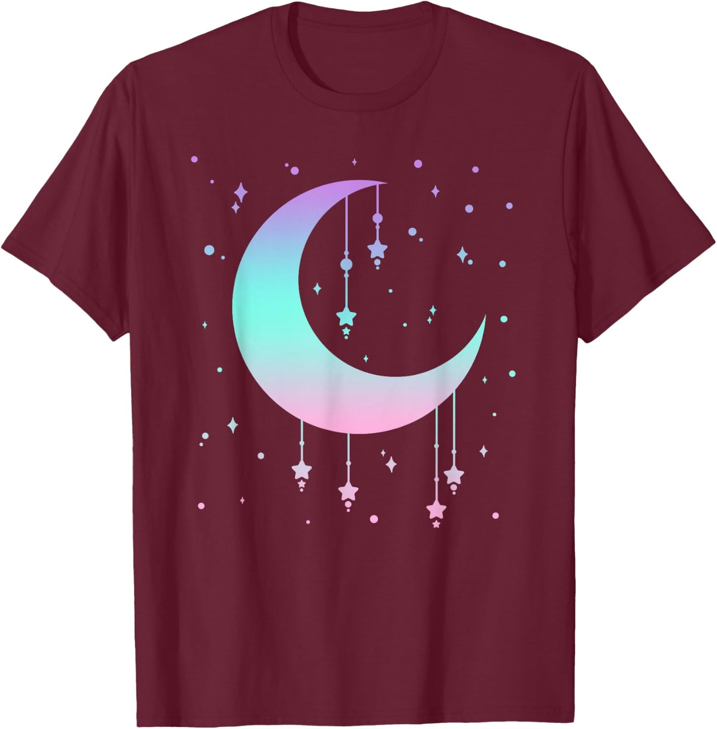 Pastel Moon Kawaii Pastel Goth T-Shirt - T-Shirt | Maroon